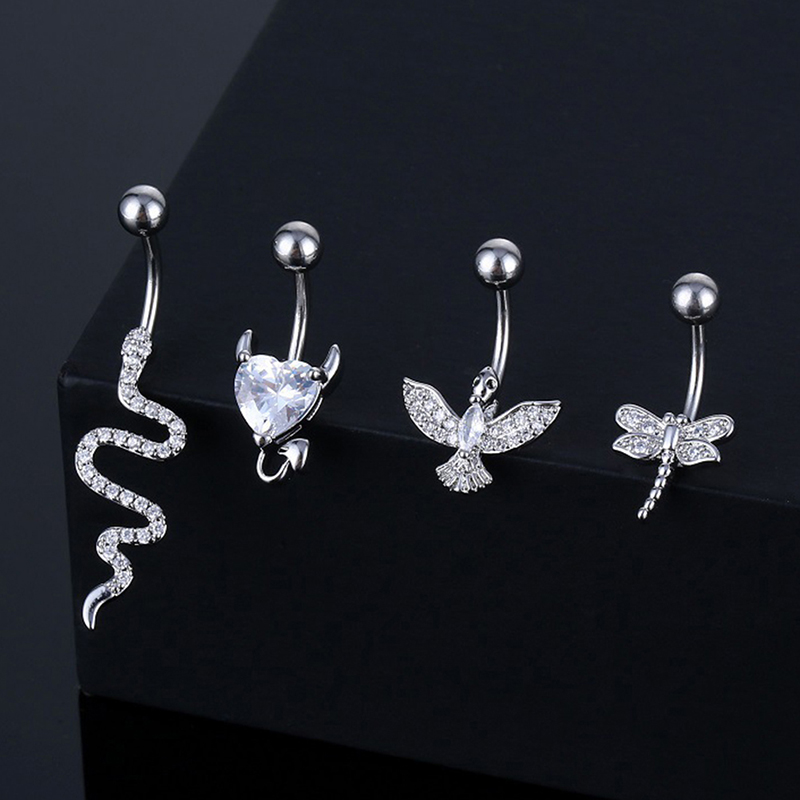Body Jewelry Belly Button Rings - Anillo de cristal para ombligo con