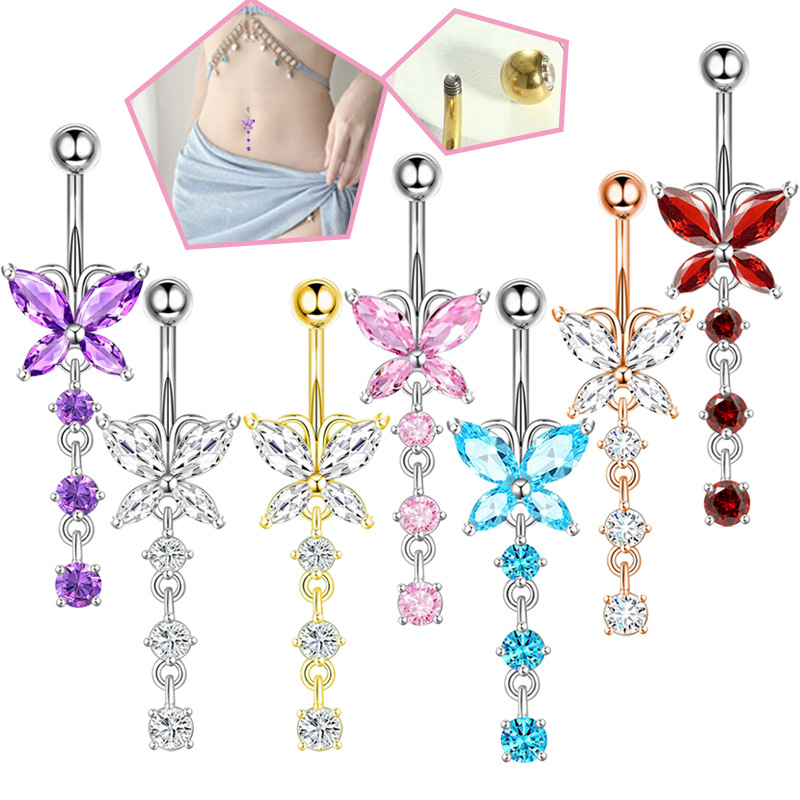 Body Jewelry Belly Button Rings - Piercing para Ombligo de Acero Inoxidable