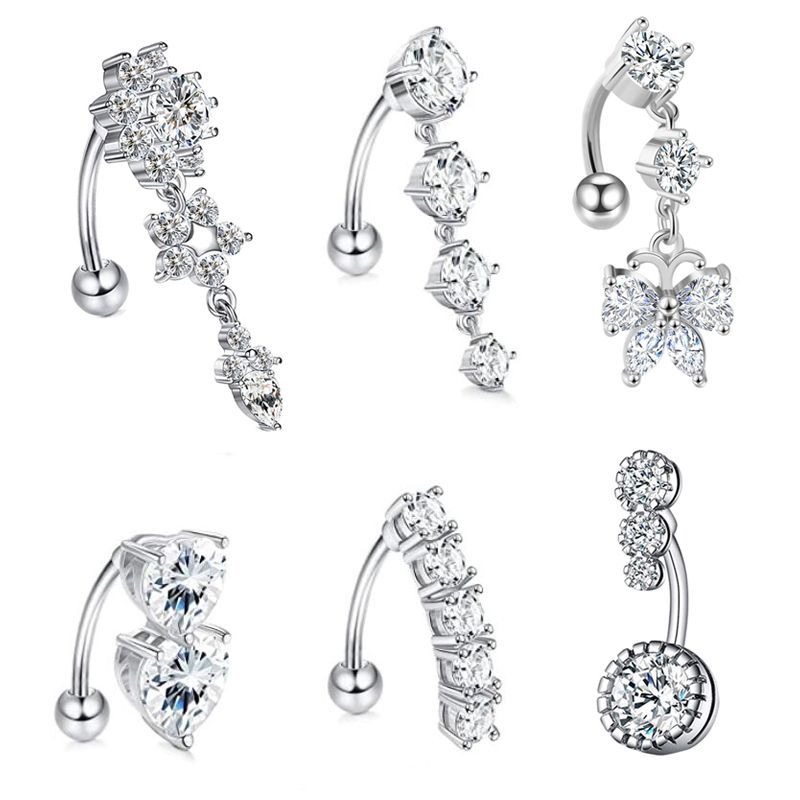 Body Jewelry Belly Button Rings - Anillo para ombligo colgante de acero