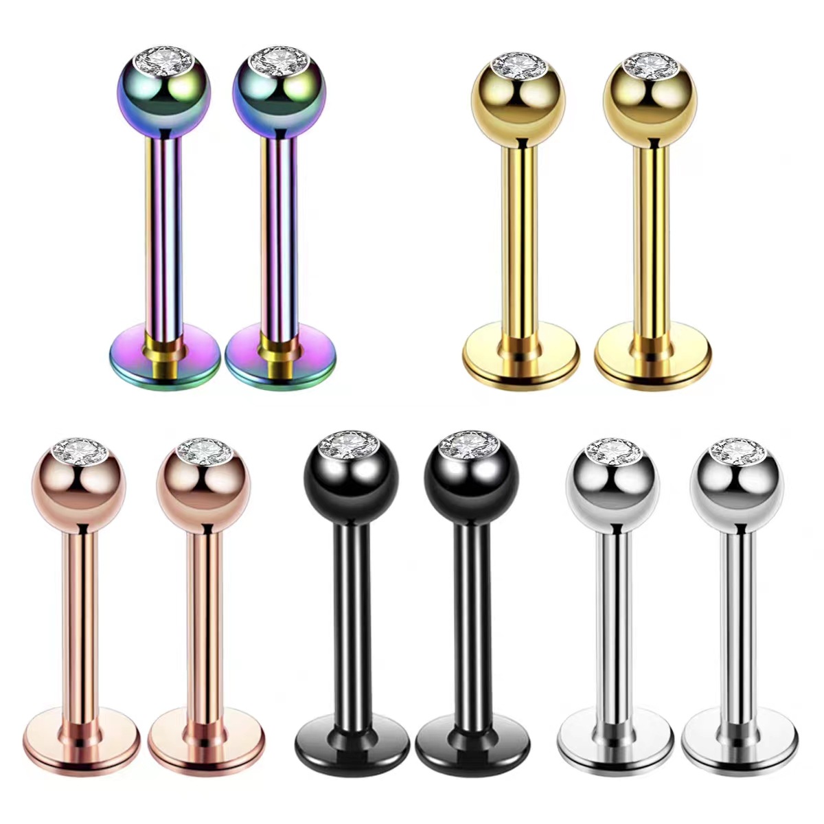 Body Jewelry Earrings - Pendiente de acero quirúrgico 16G con