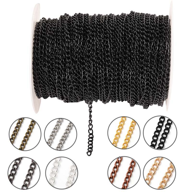 Body Jewellery - Cadena Delgada de Metal Plano Ovalado