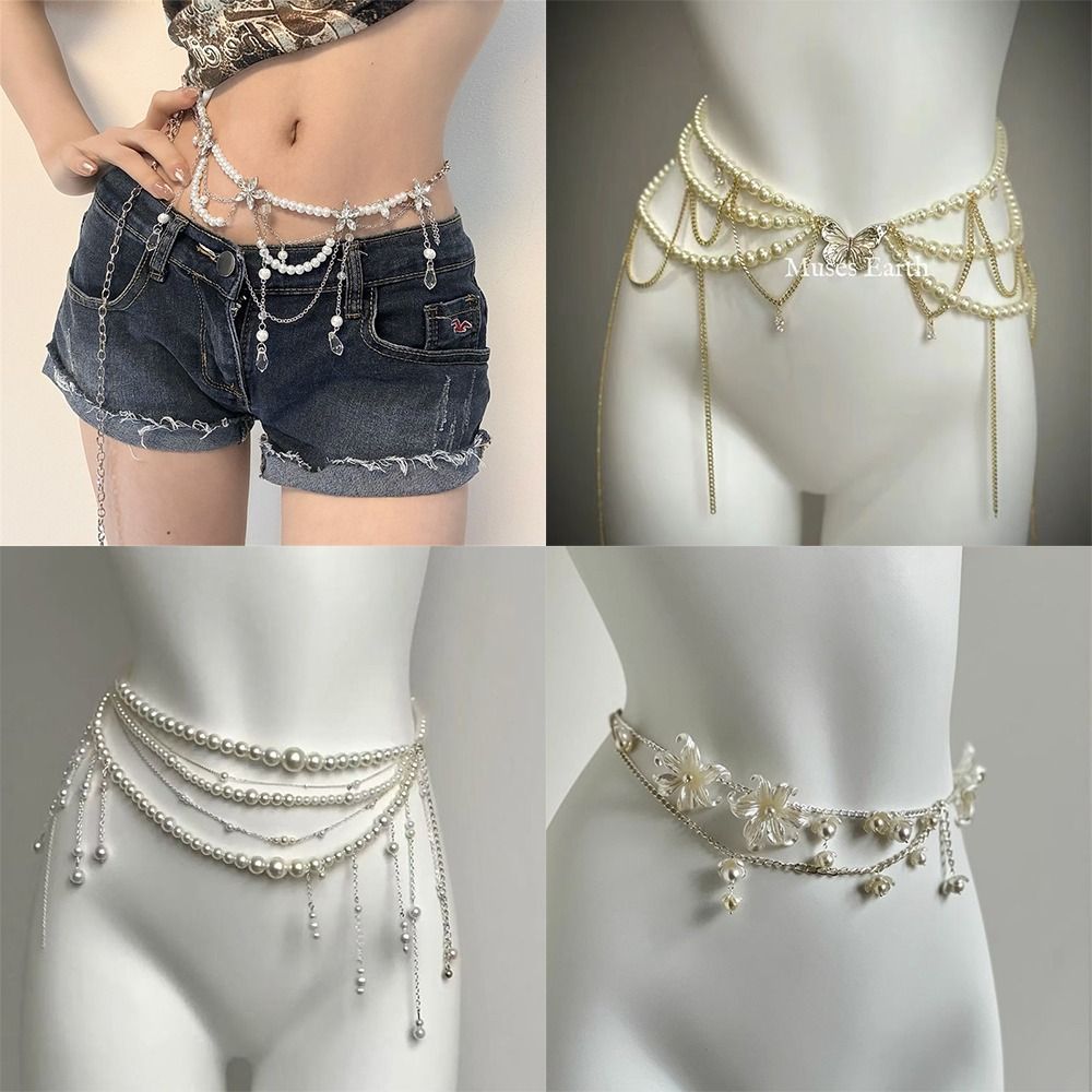 Body Jewellery - Cadenas de cintura con perlas elegantes
