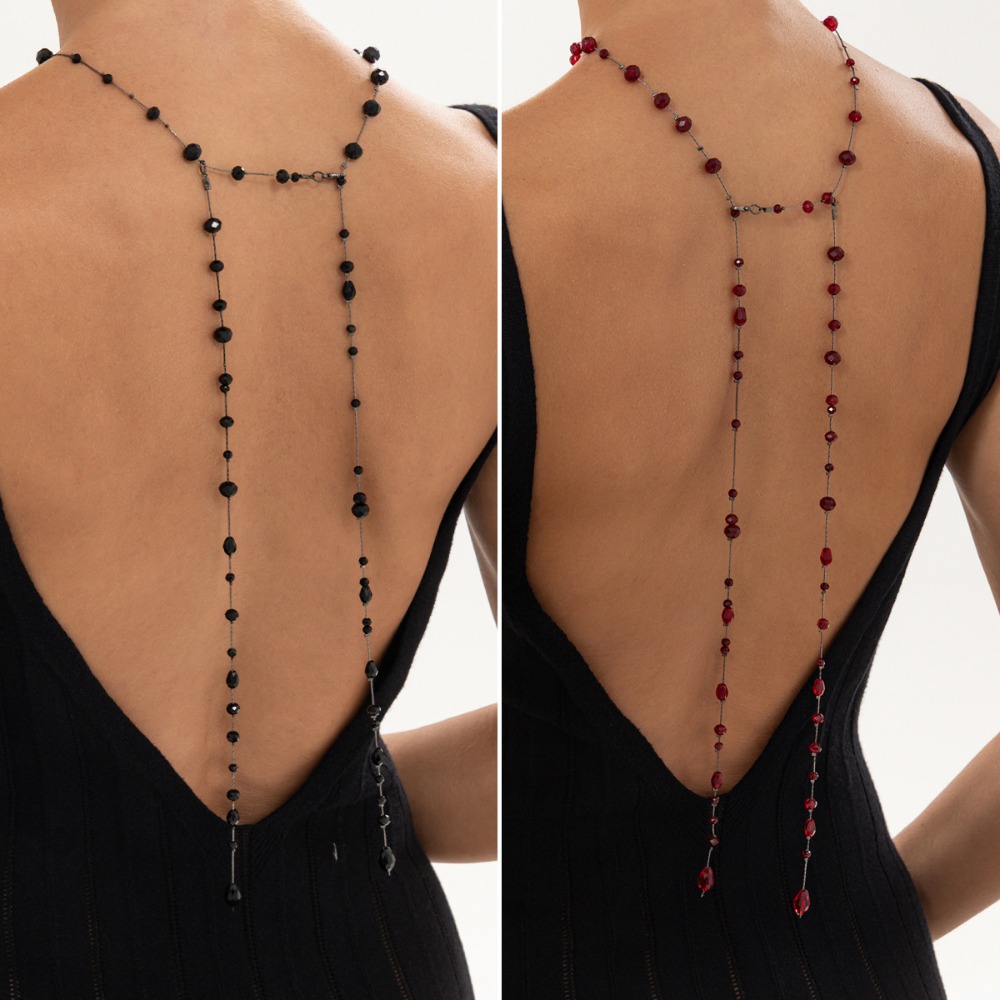 Body Jewelry For Backless Dress - Cadena gótica para la espalda, collar