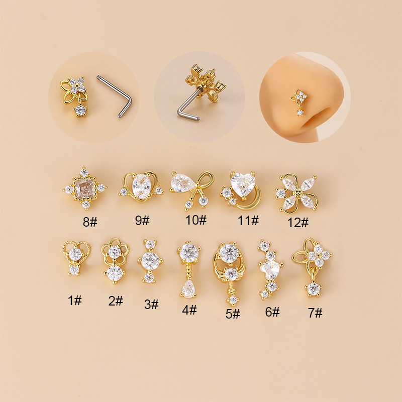 Piercing de Nariz en Forma de  - Body Jewelry Earrings reseña y precio