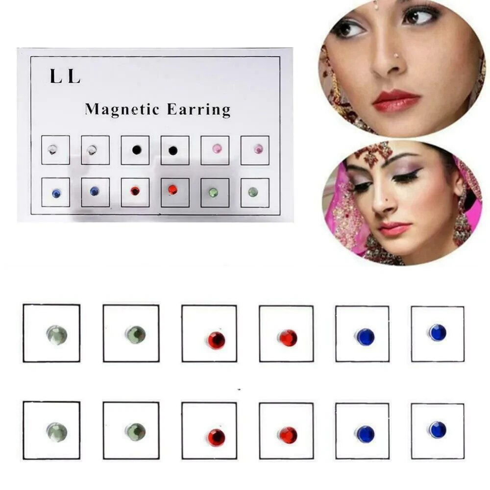 12 uds/tarjeta tramposo falso  - Body Jewelry Earrings reseña y precio