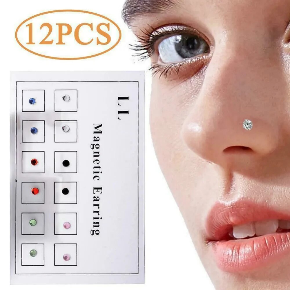 12 uds/tarjeta tramposo falso  - Body Jewelry Earrings reseña y precio