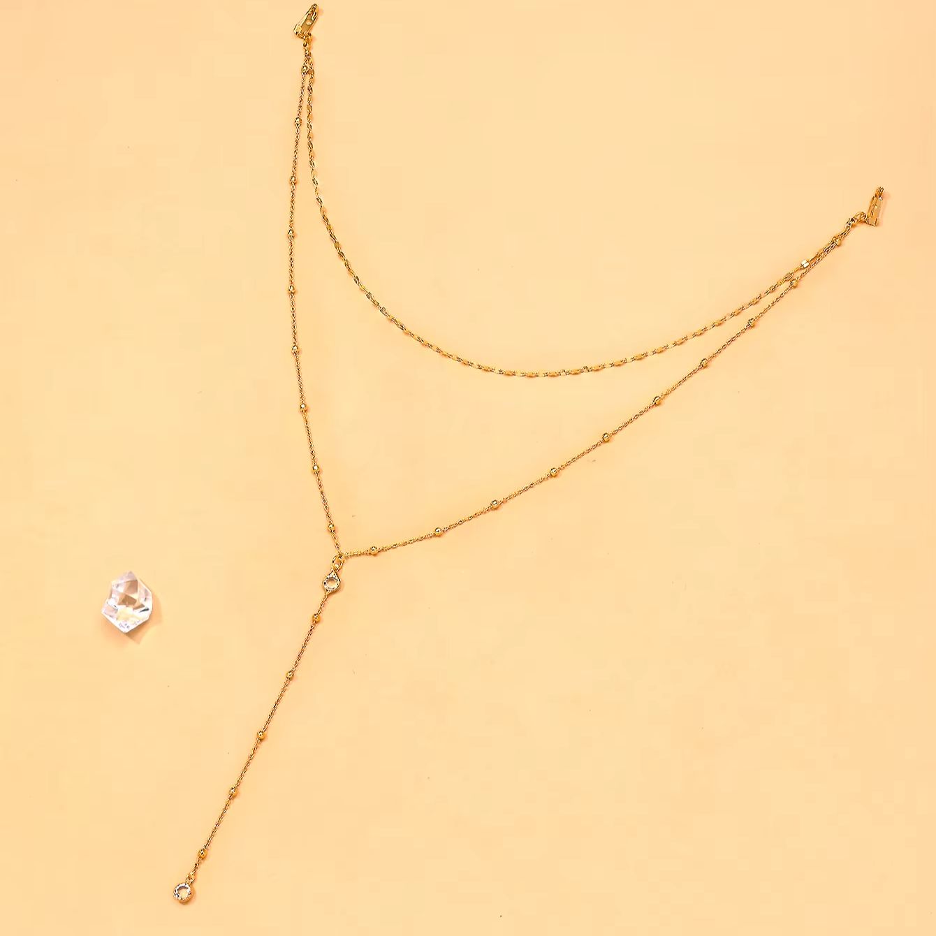 Delicado Collar de Cadena con  - Body Jewelry For Backless Dress reseña y precio