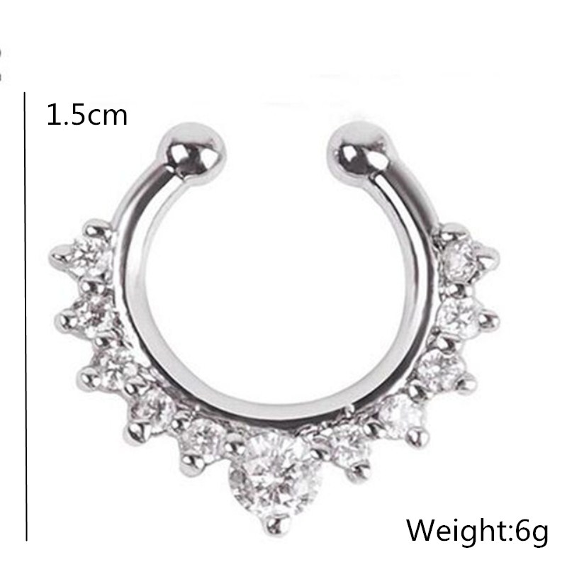 Clip de nariz en forma de U pa - Body Jewelry Earrings reseña y precio
