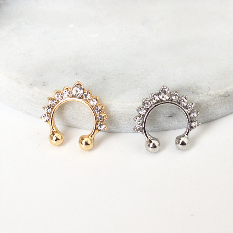 Clip de nariz en forma de U pa - Body Jewelry Earrings reseña y precio