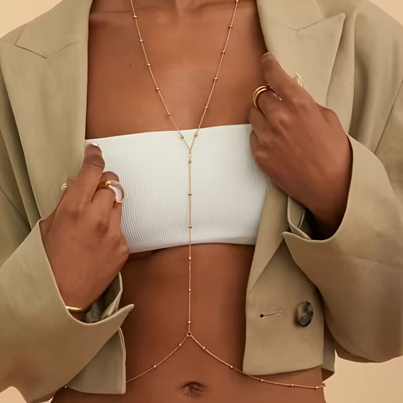 Cadena de Cuerpo Bohemia con C - Body Jewelry Bra reseña y precio