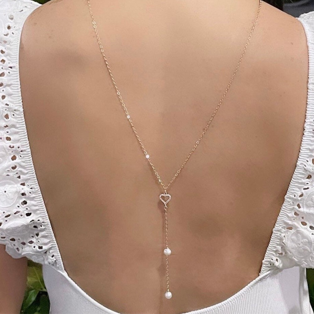 Corazón hueco, cadena trasera  - Body Jewelry For Backless Dress reseña y precio